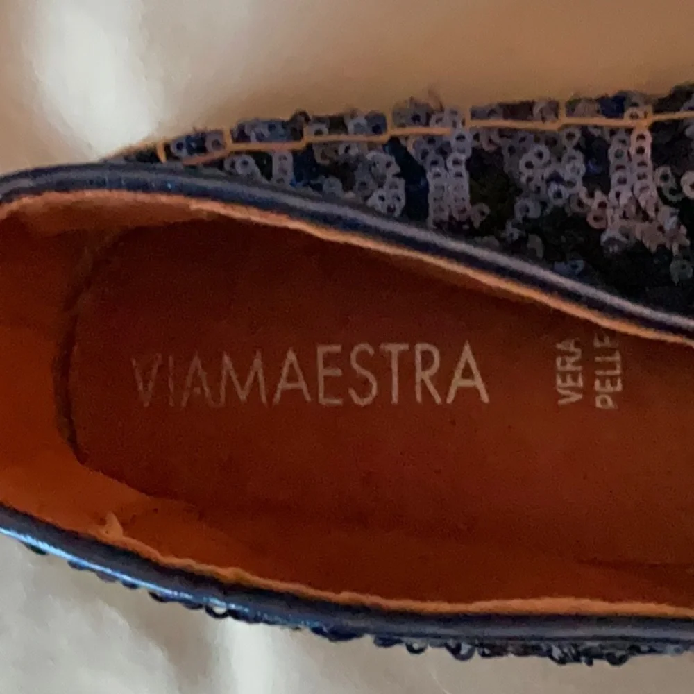 NEW Royal blue sequin espadrille shoes from Italy size 9 GORGEOUS